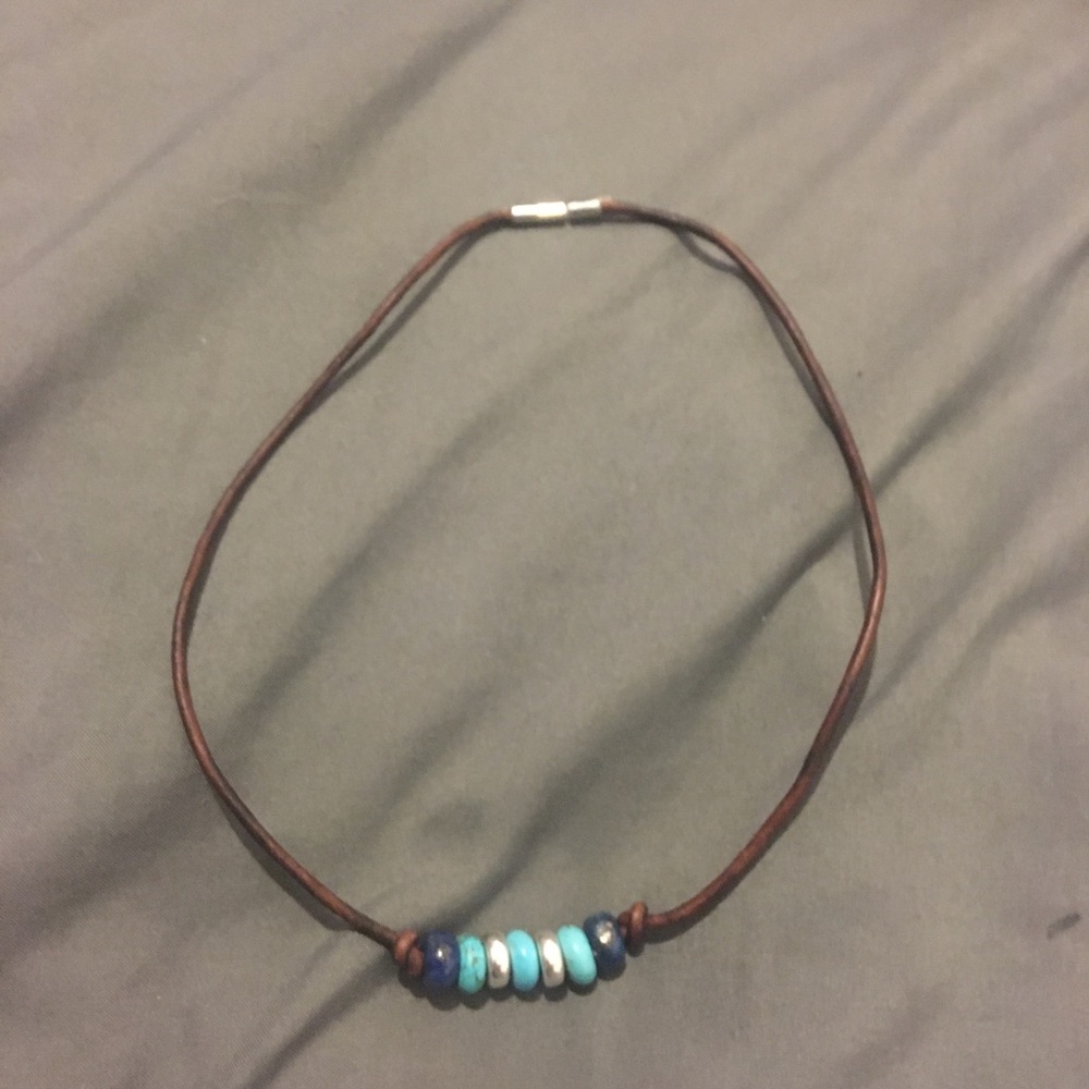 Silver Turquoise Lapis Necklace. Made in TriBeCa.